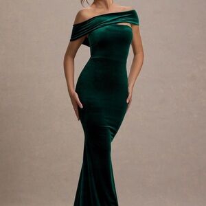 Chic One-Shoulder Green Dress